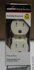 Electrical Outlet Receptacle Tamp Resist Duplex Almond 30 PK Cooper/Eaton TR270A
