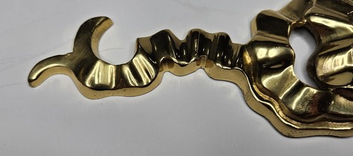 Vintage 1970's Solid Brass Goldtoned Door Topper 12 " Long X 3" Tall GUC - Picture 10 of 15