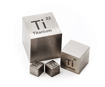 Titanium Metal 25.4mm 1 Inch Density Cube 99.9% for Element Collection USA SHIP