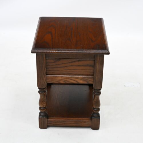 Alte charmante Beistelltischlampe Tisch Tudor braune Oberfläche mit Schublade KOSTENLOSE * UK-Lieferung - Bild 8 von 24
