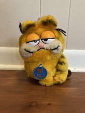 Vintage Garfield Plush Cat 1981 Dakin Stuffed Animal With Tags Feed Me