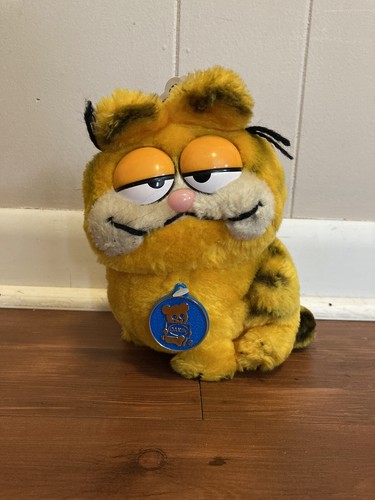 Vintage Garfield Plush Cat 1981 Dakin Stuffed Animal With Tags Feed Me