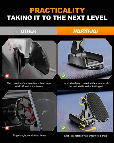Magnetic Phone Holder for Car, Dashboard Car Phone Holder Mount - Photo 7 sur 14