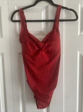 Cazini Women's 10 Red One Piece Swimsuit Beach Vacation Swim NEW