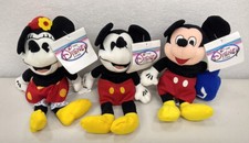 Disney Store Bean Bag Stuffed Plush Lot  1930s Mickey  Minnie Mouse  Dreidel
