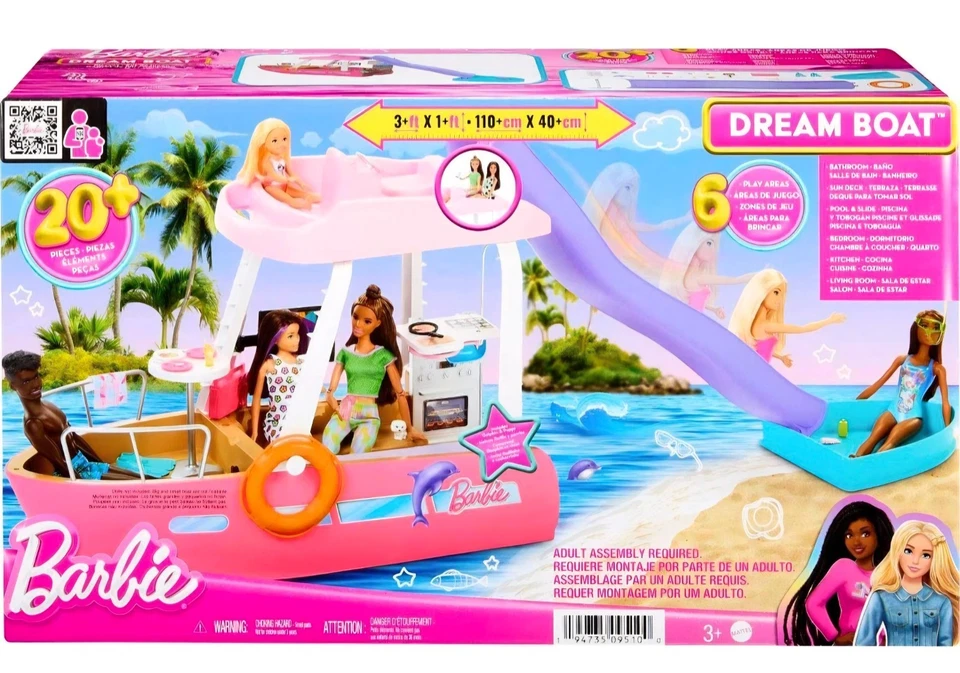 Mattel Barbie Dream Boat Juego con +23 piezas Incluye Barco y Tobogán  Foto 2 de 4