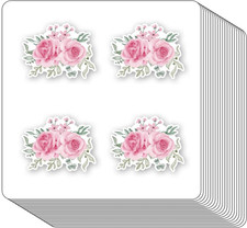 Floral Pink Roses Stickers 1In 80-Pack for Scrapbooking, Arts, and Crafts
