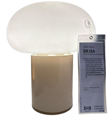 New IKEA DEJSA Table Lamp Beige/Opal White Glass 28 cm (11