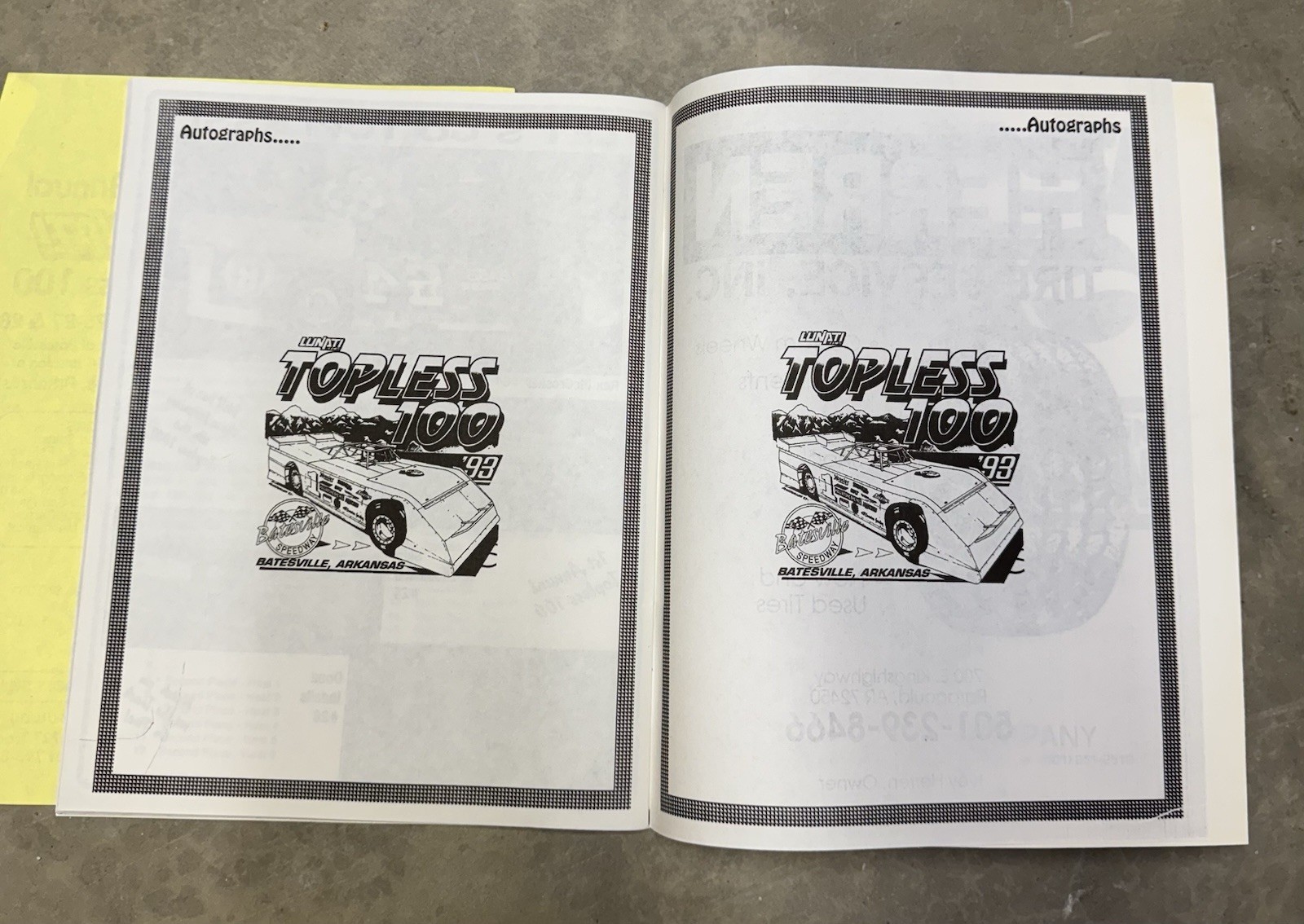 VTG 1993/1994 Batesville / Topless 100 Late Model Dirt Series Official Program