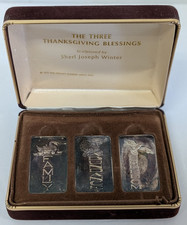 1973 3oz Silver Bar Set from Mount Everest Mint Three Thanksgiving Blessings 73.23 per troy oz