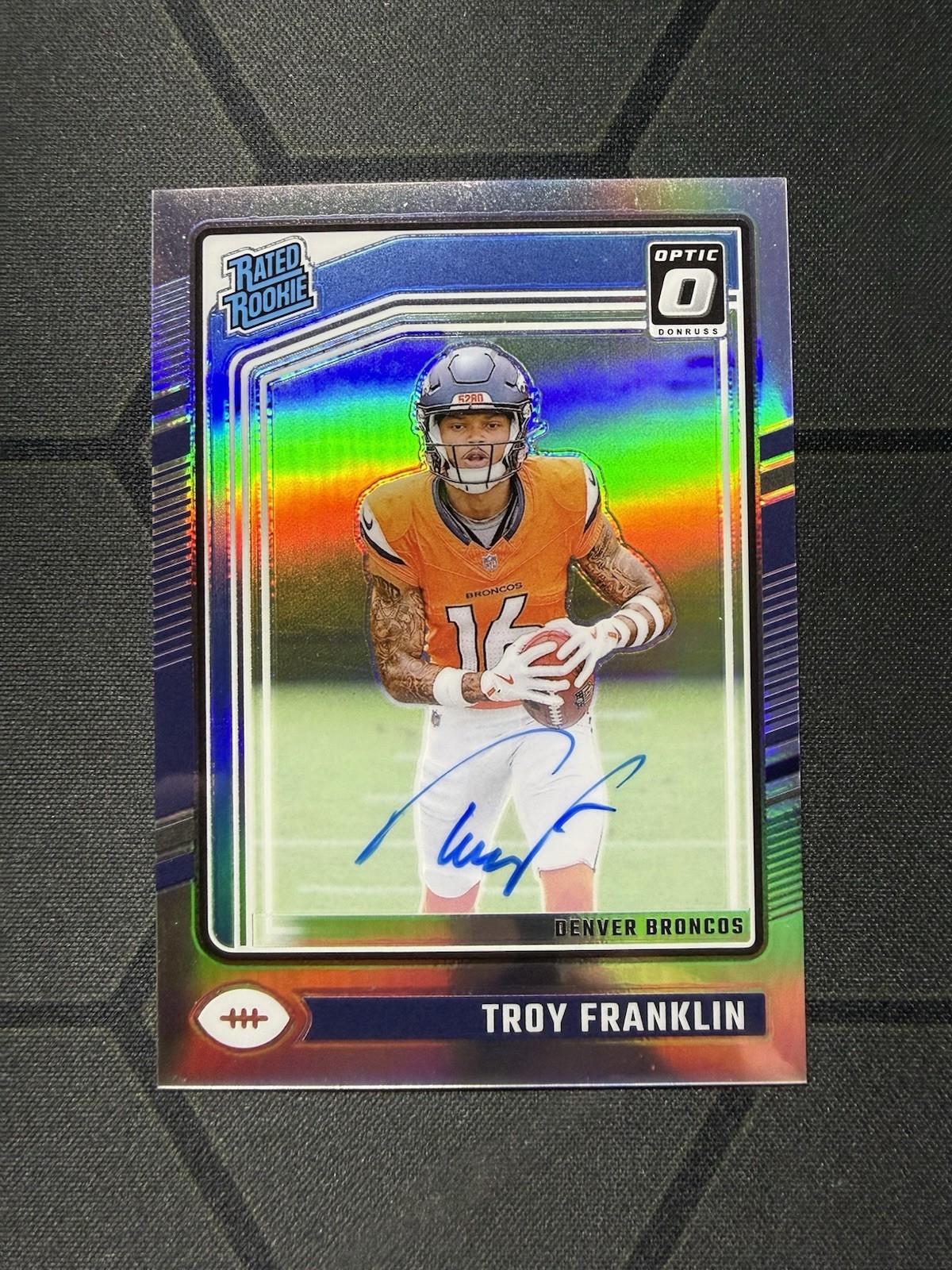 Troy Franklin 2024 Donruss Optic Rated Rookie RPS Auto Holo /150
