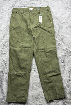 Alpine Design Mens Pants 40x30 Green Utility Double Knees Work Wear Cotton