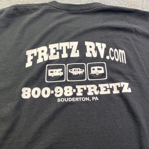 Fretz RV T-Shirt XL Camper Trailer Souderton PA Jerzees Camping Tee schwarz
