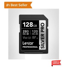 128GB Professional SILVER PRO SD Card, UHS-II, C10, U3, V60, Full HD, 4K, Up ...