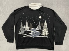 Vtg 90s Nutcracker Christmas Turtleneck Sweatshirt Womens L Large Winter Scene