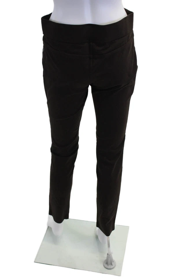 Lauren Ralph Lauren Mujer Cintura Elástica Tejida Imitación Cuero Leggings Marrón 8 Foto 3 de 4