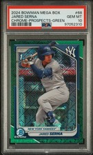 2024 BOWMAN MEGA BOX CHROME PROSPECTS GREEN REFRACTOR JARED SERNA 42/99 PSA 10