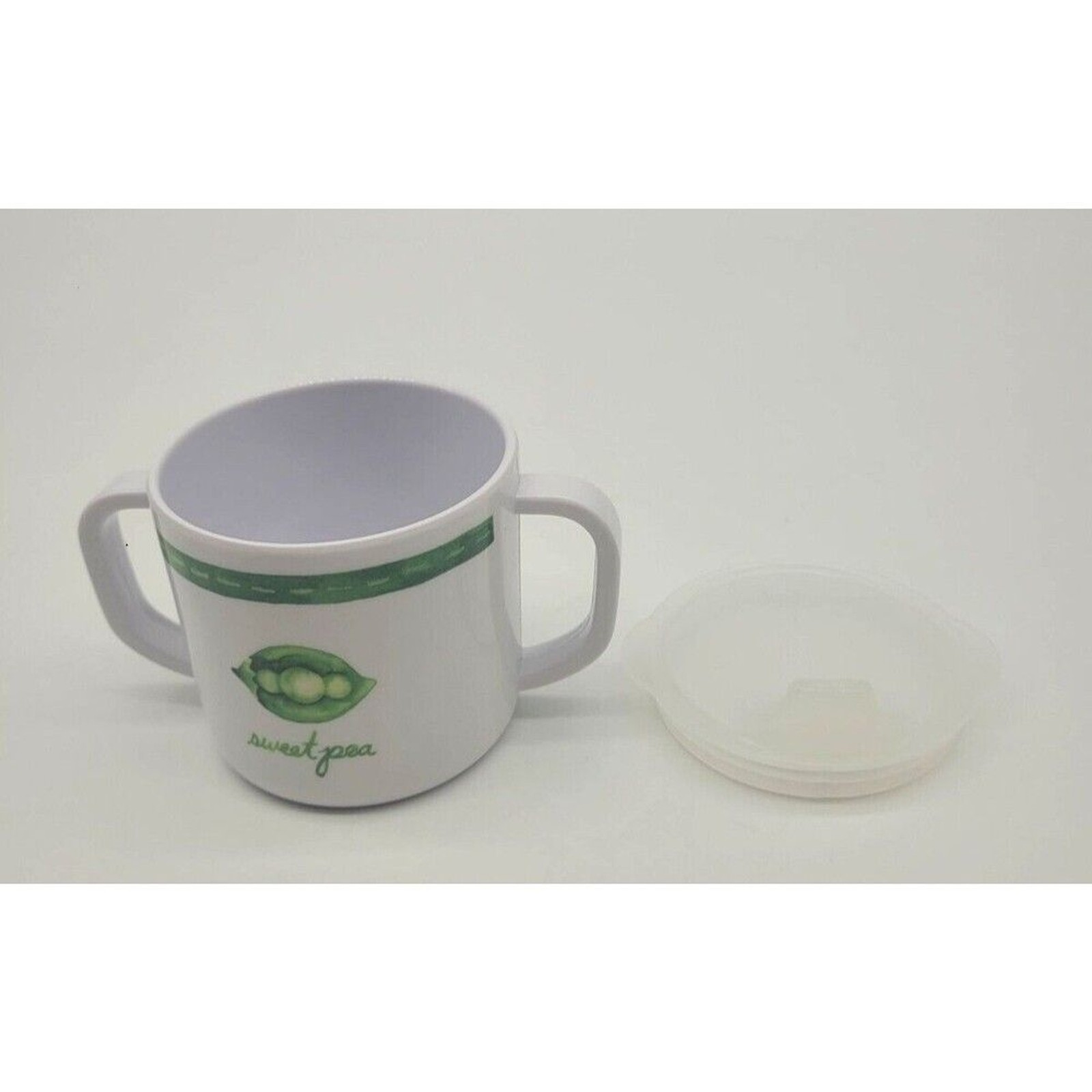 Pottery Barn Kids  Sweet Pea 3 Piece Set Sippy Cup Suction Bowl & Plate