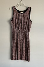 Loft Sleeveless Print Dress Size M Elastic Waist Rayon