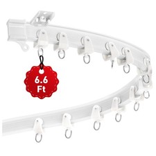 Flexible Ceiling Curtain Track 9.8Ft/ 3M, Bendable Curtain Track Ceiling Moun...