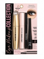 Beauty Concepts Eye Makeup Collection 4 Piece Set Mascara Eyeliner Long Lasting 