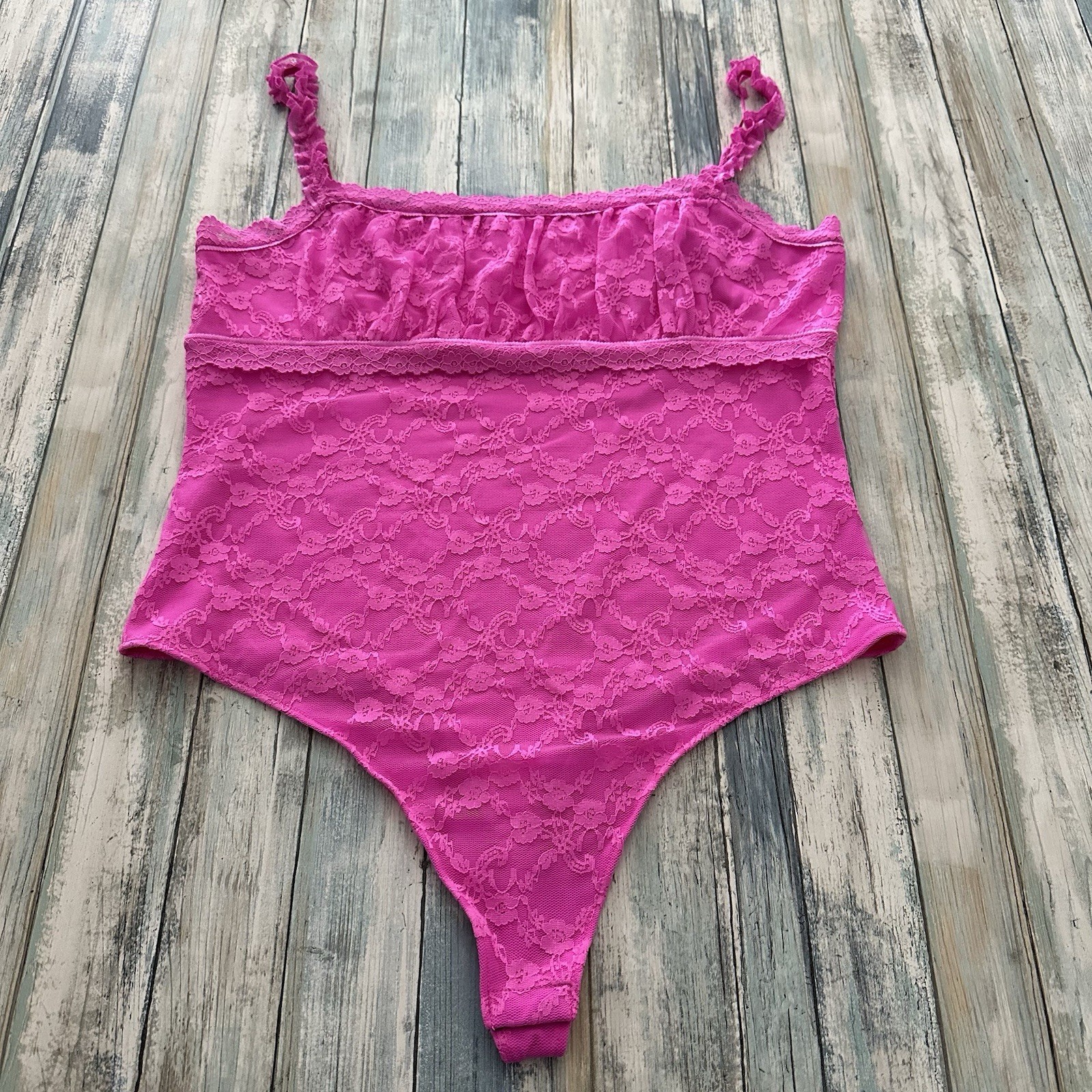 Bodysuit Women’s  XXL (2XL) Sexy Lined Lace Sleeveless Thong Tank Top NEW NWOT-image