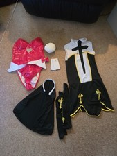Lewd Cosplay Set - MEDIUM SIZE - Red Bunny Outfit And Nun Costume