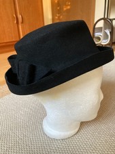 Antiker Damenhut 1900/20, Vintage, Größe: 52/54, PorkPie-Hut, schwarz