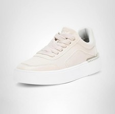 NEW DKNY Womens Beverley Everyday Platform Lace Up Sneaker 8.5 cream soft white