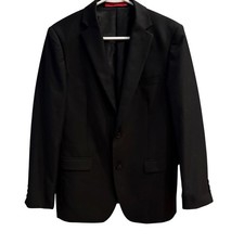 Almighty Magic Boys Suit Jacket Size 18 Black 2 Button Dry EUC