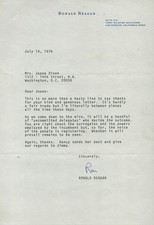 RONALD REAGAN - TYPED LETTER SIGNED 07/14/1976