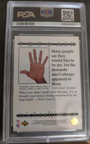 1994 Upper Deck Jordan Rare Air Gold Hologram #3 PSA 10 POP 4 Michael Jordan UD - Picture 2 of 7