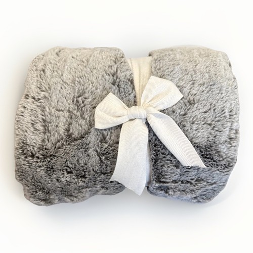 West Elm Faux Fur Chinchilla Throw - 46x60in - Gray