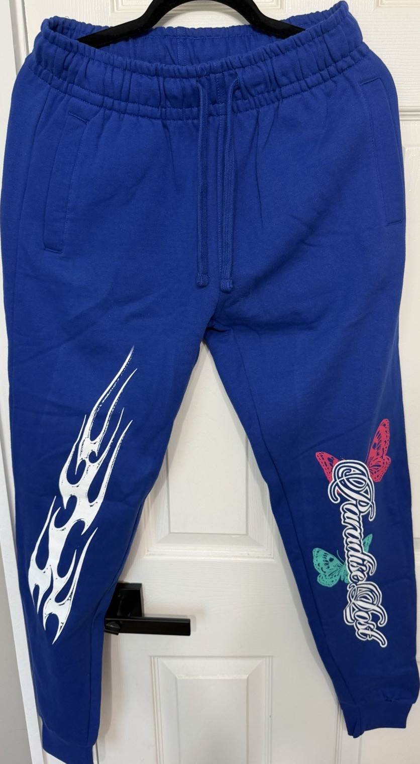 Fashion Nova Women’s Blue Jogger Pants M Drawstring Elastic Waist Butterfly