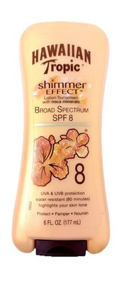 Hawaiian Tropic Shimmer Effect Lotion Sunscreen spf 8 w/mica minerals 6 OZ