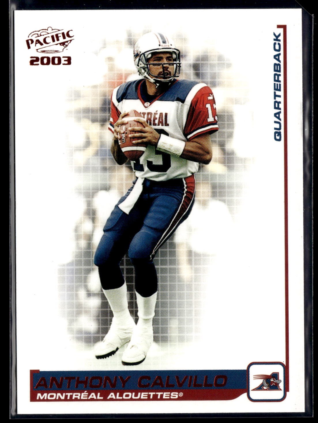 2003 Pacific CFL #52 Anthony Calvillo Red