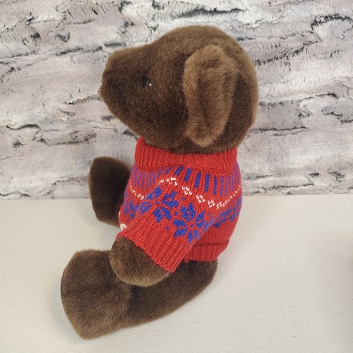Maglione Vintage Ralph Lauren Polo Orsacchiotto 2000 Rosso Fair Isle 15" Giunti Marrone - Foto 3 di 10