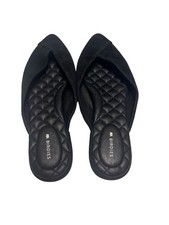 Birdies The Swan Pointy Toe Mule Slide Flat Shoes Black Suede Leather 7.5