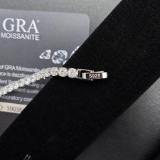 18cm platinum plated Mossanite Bracelet, S925 Excellent sparkle+ pink Gift bag
