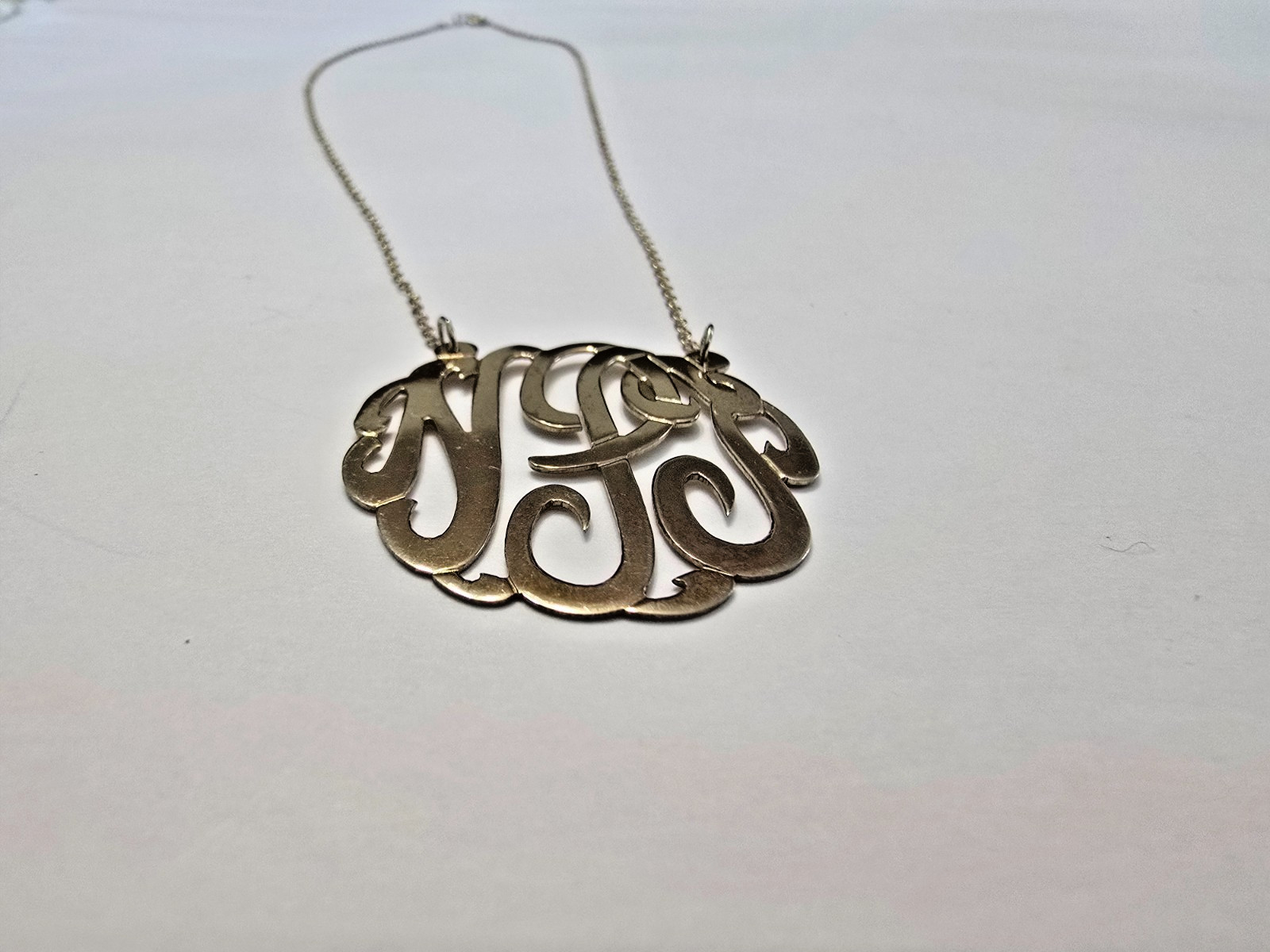 Sterling Silver 925 Script Monogram Initials Pend… - image 3