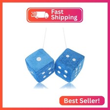 Fuzzy Dice For Rear View Mirror Blue Fuzzy Dice For Car Mirror 2.75inch Pair O