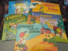 Lot Bundle of FIVE FROGGY Kids Paperback Picture Books Good SEE PICS