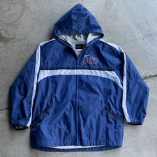 Vintage Nike 90s Navy Blue Logo Windbreaker Kids 14/16 Men  s M See Measurements