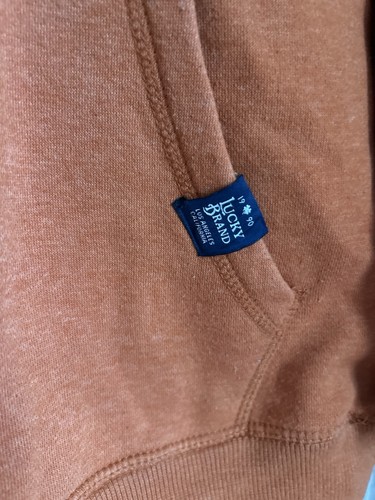 LUCKY BRAND youth fleece lined logo hoodie tie dye orange Large 14/16 - Picture 3 of 6