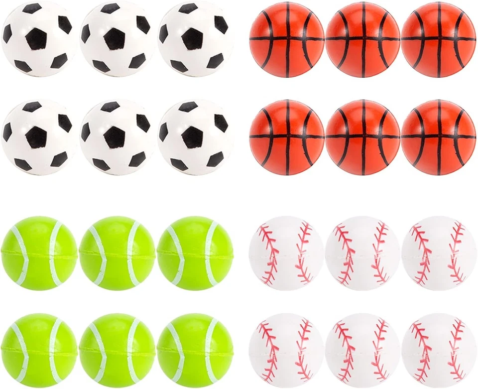 24pcs 4 Styles Bouncy Balls, Sports Rubber Balls for Kids Play Party Favors(2... - Image 4 of 4