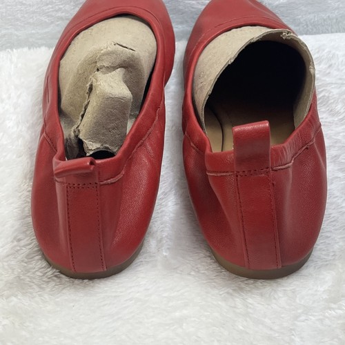 J Crew Womens Leather Slip-On Rounded Toe Ballet Flats Solid Red Size 10 - Picture 4 of 10