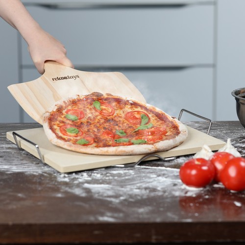 Piedra horno set de pizza 1,5 cm resistente piedra para pizza pala y piedra - Imagen 2 de 7