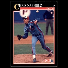 Chris Nabholz Rookie #804.0 1991 Score Montreal Expos Baseball Card MLB. rookie card picture