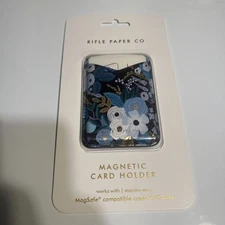 Rifle Paper Co. Wallet Card Holder for MagSafe for iPhones - Garden Party Blue