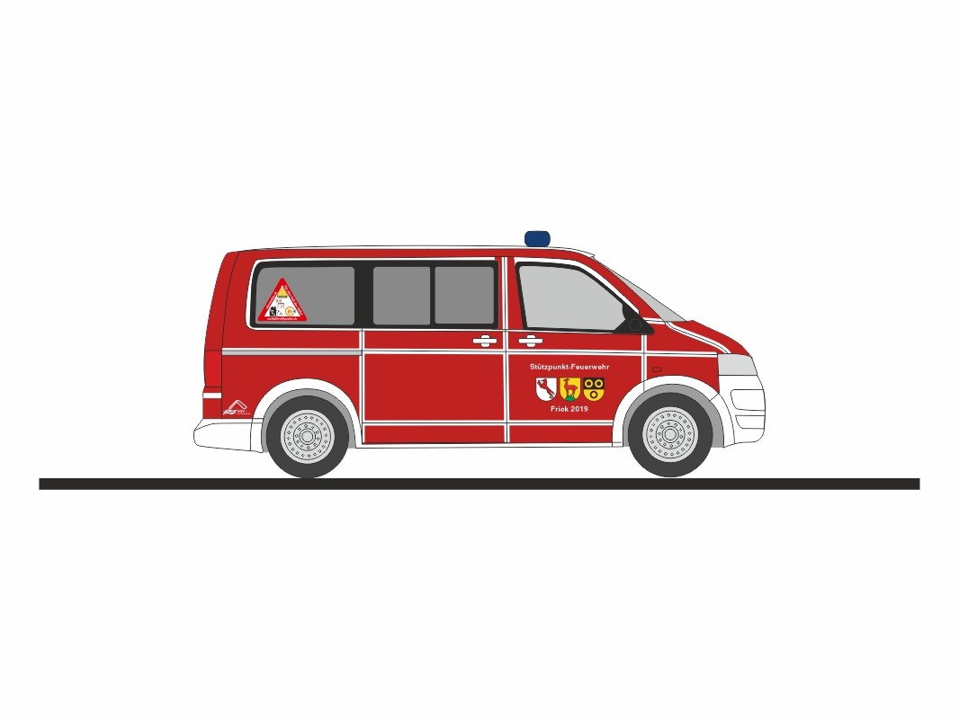 Rietze 53469 - 1/87 Volkswagen T5 '10 Support Fire Department Frick - New